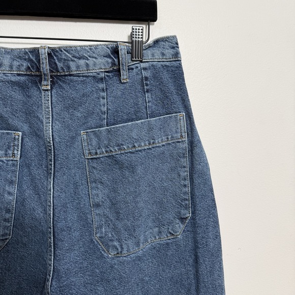 Zara Baggy Fit Blue Jeans Straight Leg Mid Waist Size 30x30 - Picture 9 of 12